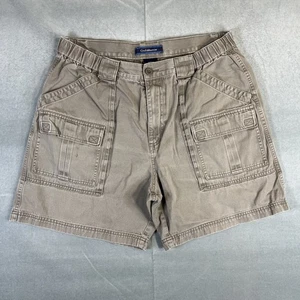 Croft & Barrow Side Elastic Cargo Shorts Mens 36 Beige 6" Inseam Utility Pockets - Picture 1 of 5