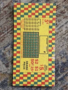 Vintage 5¢ Punchboard Gambling Game Board Unpunched Checkerboard Trade... - Picture 1 of 10