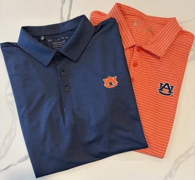 Lot of 2 Men’s Auburn University Polos size XL - Image 1 of 4
