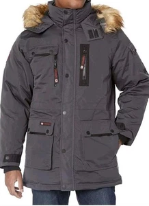 Canada Weather Gear Mens Jacket Parka XL Puffer Insulated Coat Fur Trim Gray$260 - Picture 1 of 13