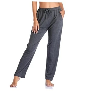 Women's Yoga Pants with Pockets Comfy Stretch Loose Wide Leg Casual Pants - Picture 1 of 6