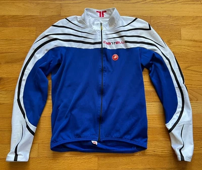 Castelli Thermal Long Sleeve Cycling Jersey Men's Size Large (L) Blue, White - Image 1 of 4