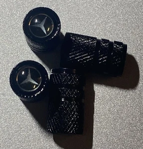 4pcs. Black Tire Valve Stem Caps For Mercedes Benz Car, New In Pack - Picture 1 of 1