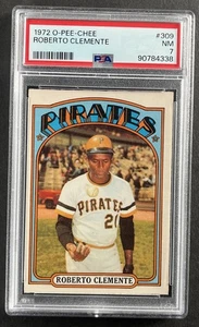 1972 O-Pee-Chee #309 Roberto Clemente PSA 7 NM HOF Pirates Low Pop OPC Topps - Picture 1 of 4