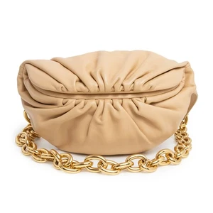 BOTTEGA VENETA The Chain Pouch Belt Bag Calfskin, Beige 651445 - Picture 1 of 10