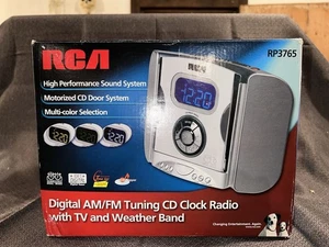 RCA RP3765A CD Player Dual Alarm Digital Clock Radio WORKS Missing Battery Cover - Picture 1 of 17