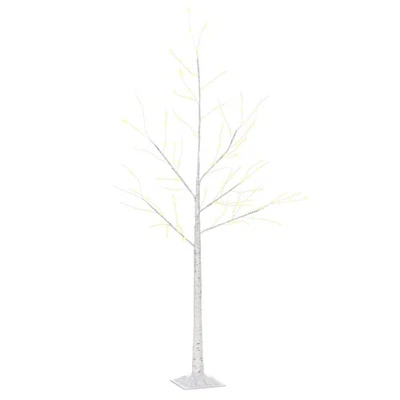 HOMCOM Albero di Natale Bianco con Luci LED per Interni ed Esterni - Immagine 1 di 4