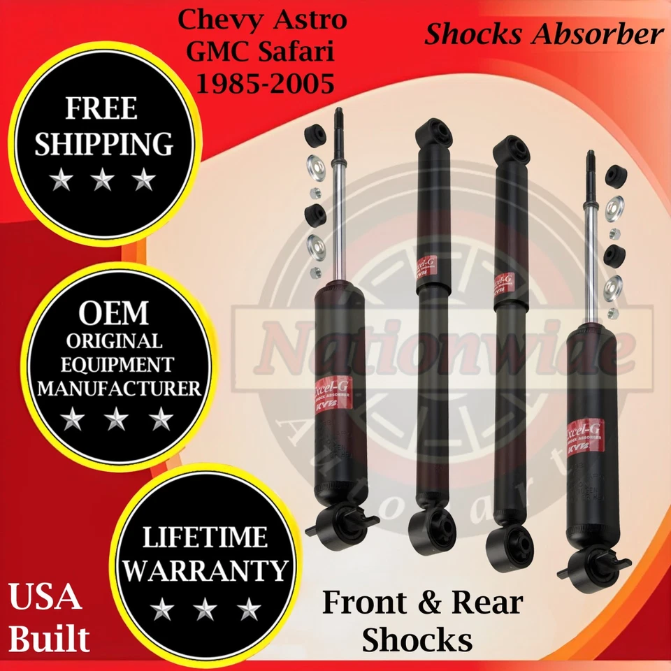 Amortiguadores delanteros y traseros KYB OEM para Chevy Astro/GMC Safari 1985-2005 10 años de garantía Foto 1 de 4