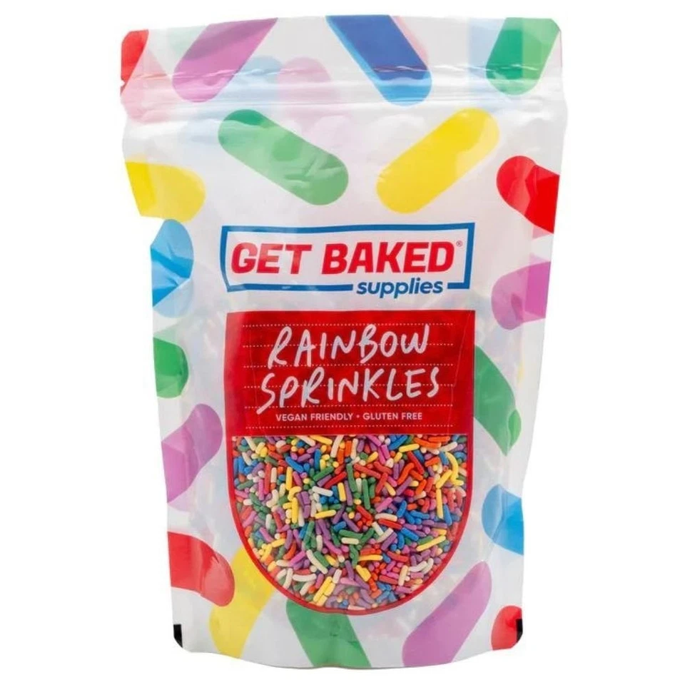 Rainbow Sprinkles Cake Ice Cream Cookies Decorating Sugar Baking Get Baked 200g