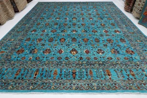 12x15 ft Large Size Oriental floral Area Rug Afghan Hand Knotted Wool Rug - Picture 1 of 10