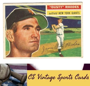 1956 Topps #50a Dusty Rhodes espalda blanca - Imagen 1 de 2