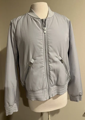 Chaqueta Athleta Northstar Mujer Talla Grande L Gris Claro Bombardero Cremallera Completa Foto 1 de 4