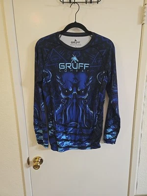 Camisa Gruff Combat Jiu Jitsu Cthulu Azul Elastizada Parte Inferior Grande Foto 1 de 4