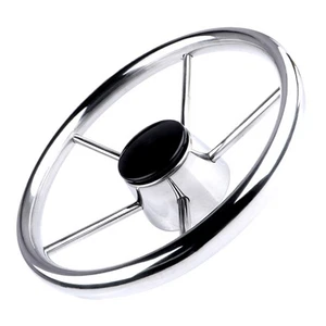 15.5" Edelstahl Boot Lenkrad 5 Speichen für Marine Boot Steering Wheel - Bild 1 von 4