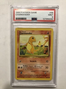 1999 Pokémon Charmander 046 Base Set Regular Unlimited PSA 9 MINT VINTAGE - Picture 1 of 4