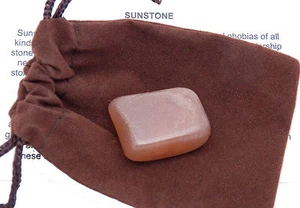 SUNSTONE Feldspar gold sheen tumbled stone Gemstone from Kenya Small 2.1-4 g - Picture 1 of 5