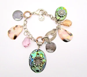 Bracciale Reminiscence Paris Zoe Lilla Conchiglia Charms Cristalli Grossi Vintage - Foto 1 di 8