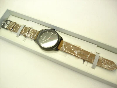 Mens BREDA Inspire Watch Beautiful Black with Brown band Slim sleek NEW 8184a - Image 1 of 4