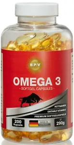 PREMIUM Omega3 Kapseln 200 Stk Hochdosiert 2000mg Fischöl -EPA 260 mg-DHA 240 mg - Bild 1 von 6