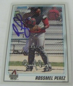 ROSSMEL PEREZ signed RC 2010 Bowman Chrome baseball card AUTO VENEZUELA #BCP163