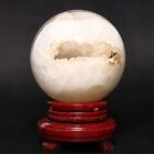 2108G Natural Agate Geode Sphere Crystal Ball Reiki Healing Energy Decoration