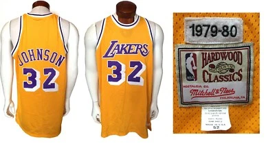 Magic Johnson 1979-80 Mitchell & Ness Authentic #32 Lakers Rookie Jersey Sz 52 - Image 1 of 4