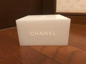 CHANEL Makeup Cotton Pads CASE White Storage Box Novelty Rare Case only Used - Picture 1 of 4