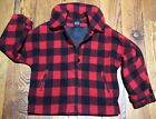 Bigio Collection Womens S 6 Jacket Coat Wool Buffalo Plaid Cabin Button Red Coat