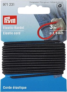 Cordino Elastico, 60% ED 40% PES, Nero, Ø 2,5 Mm - Foto 1 di 12