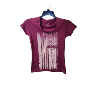 Oakley Pinkish Purple Vneck TopSize Xs Flag Sunglasses - Picture 1 of 4