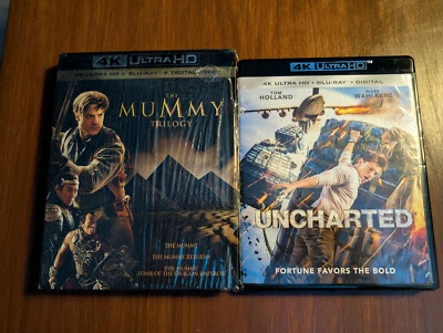 Uncharted & Mummy 1,2,3 (4k UHD) [4k Only!] NO Blu-ray or Digital Code! READ! - Image 1 of 4