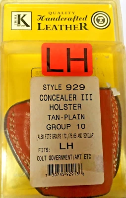 Holster Colt Government & AMT or Similar Auto Frames LH Tan Leather by Triple K - Image 1 of 3