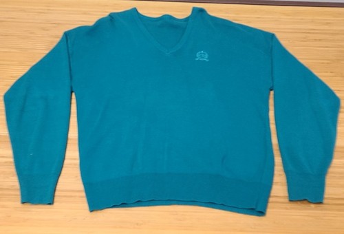 Maglione vintage Christian Dior verde collo a V cotone da uomo senza taglia etichetta