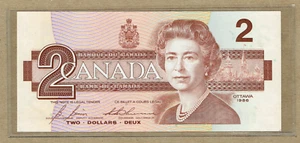 BANCO DE CANADÁ 1986 $2 BONIN-THIESSEN PREFIJO EGS (BC-55c-i) CH CU - Imagen 1 de 2