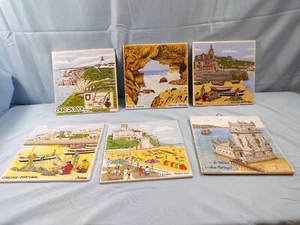 Lot of 6 Portugal Scenes Decorative Ceramic Tiles Cascais, Estoril - Picture 1 of 16