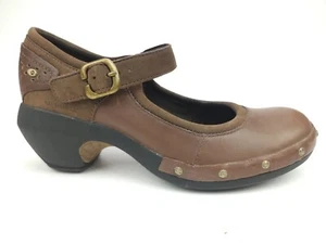 Merrell Luxe J56098 Coffee Leather Studded Buckle Mary Jane Clogs Women Size 6 - Picture 1 of 10