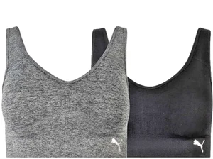 Puma Confezione 2 Reggiseni Sportivi Senza Cuciture Donna Nero/Grigio Taglia XL - Foto 1 di 10