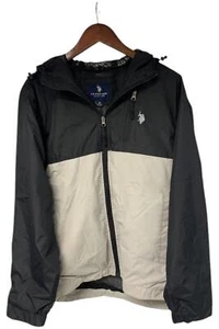 U.S. Polo Assn. Men's Color-Block Windbreaker w/ Fix Hood Black - Picture 1 of 2