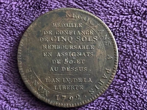 Révolution française : Beau Monneron de 5 sols 1792 - Imagen 1 de 2