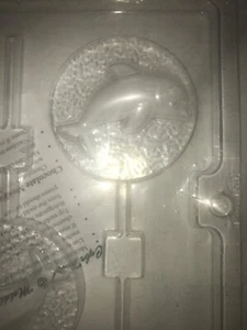 Dolphin Lollipop Chocolate Candy Mold NEW 25 treat bags 25 lollipop sticks 4.5" - Picture 1 of 2