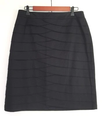 Новый с Ярлыками Larry Levine эластичной женщин 10 черный слой оборки спереди юбка талии 31 новый - Изображение 1 из 4