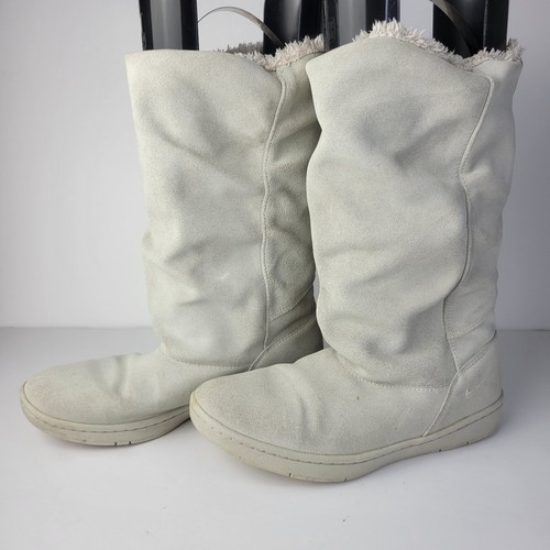 Nike Sneaker Hoodie donna grigio scamosciato pile metà polpaccio stivale taglia 7 5