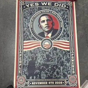 Obey Giant Shepard Fairey Barack Obama Yes we did Kunstdruck Poster 24 x 36 Zoll - Bild 1 von 4