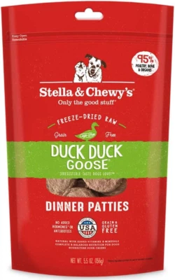 Freeze Dried Raw Dinner Patties – Grain Free Dog Food, Protein Rich Duck Duck Go