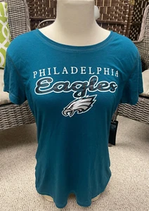 Philadelphia EAGLES Women's Short Sleeve TShirt NFL Football Green Sleepwear NEW - Picture 1 of 8