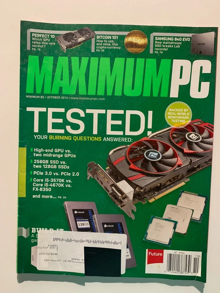740 MAXIMUM PC Magazine October 2013 Used in like new condition - Image 1 of 3