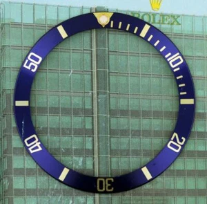 Original Rolex Submariner 16613,16618,16803,16808 inserto de bisel azul y dorado #G25 - Imagen 1 de 5