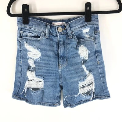 Pantalones Cortos So Mujer Vintage Elastizados Mamá Tiro Alto Envejecidos Lavado Medio Talla 1 Foto 1 de 4