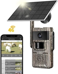 2K 4G LTE Cellular Solar Hunting Game Trail Camera Security PTZ Cam w/ SIM Card - Picture 1 of 8