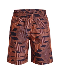 Under Armour Big Boys Woven Printed Shorts - Orange - Picture 1 of 3